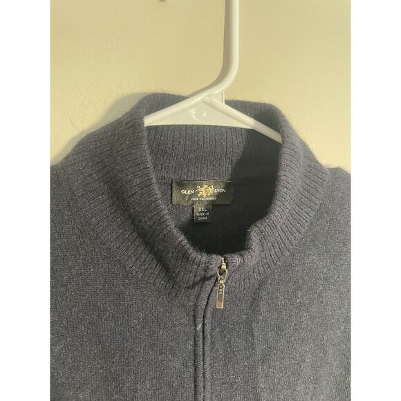 Glen Lyon Men's Cashmere Sweater Vest 1/2 Zip Navy XXL - Picture 2 of 7